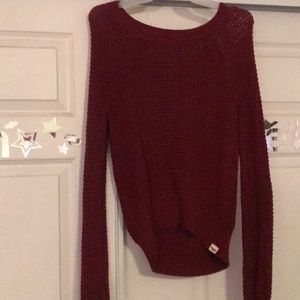 Rosy crochet high low sweater knit